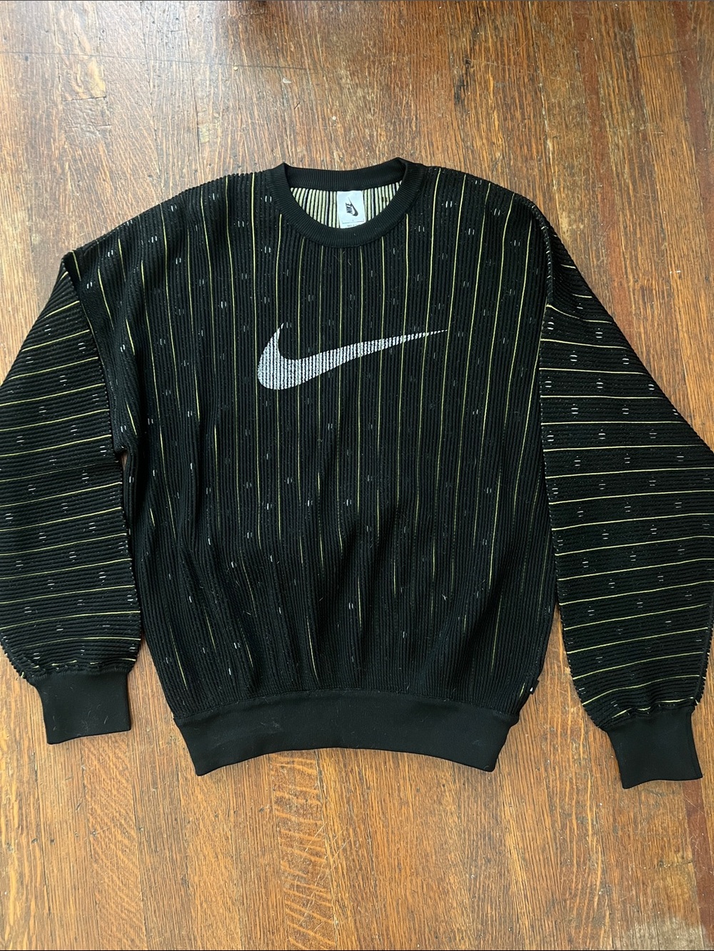 Nike Lab Classic X Sport Crew Sweater Made In Italy Mens Sz L Black White